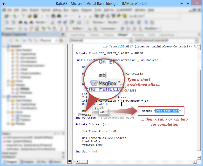 CodeSMART for VB6 - AutoText In Action