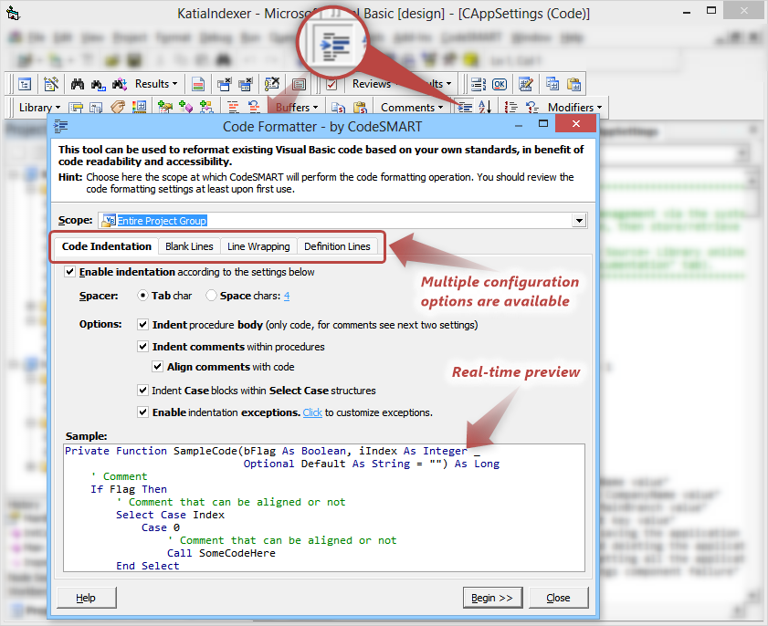CodeSMART for VB6 - Code Formatter
