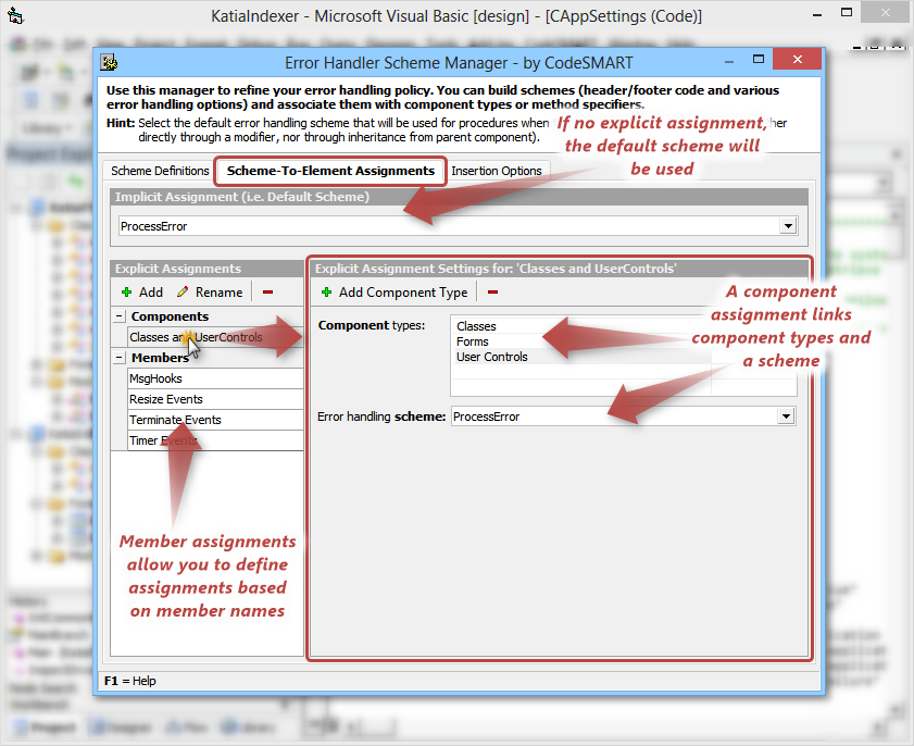 CodeSMART for VB6 - Error Handling Schemes Manager