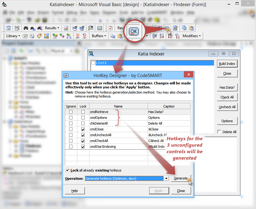 CodeSMART for VB6 - Hotkey Designer