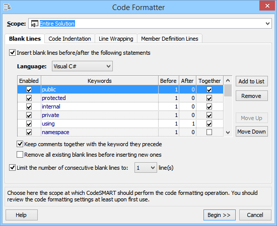 The CodeSMART Code Formatter