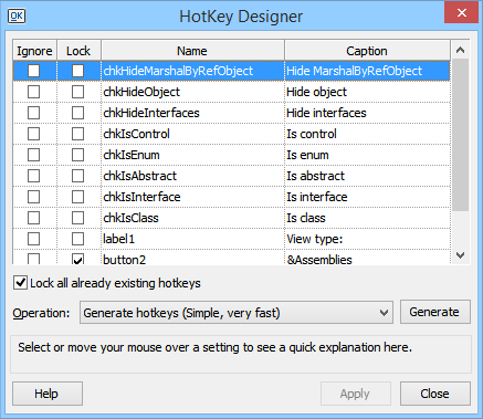 The CodeSMART HotKey Designer