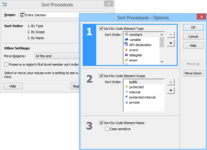 The CodeSMART Sort Procedures