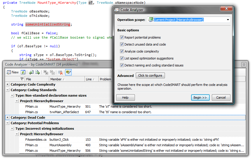 The CodeSMART Code Analyzer