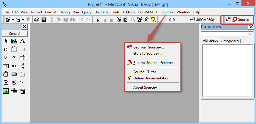Source+ Integration with VB6