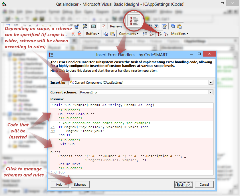 CodeSMART for VB6 - Error Handlers Inserter